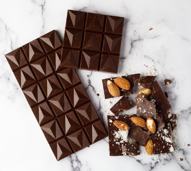 54% Dark Sea Salt Almonds Half Bar