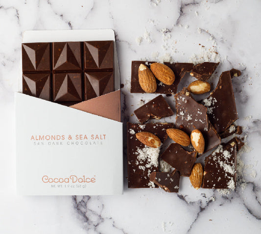 54% Dark Sea Salt Almonds Half Bar