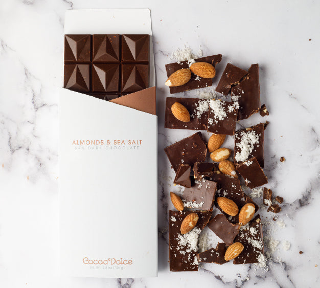 54% Dark Sea Salt Almonds Half Bar