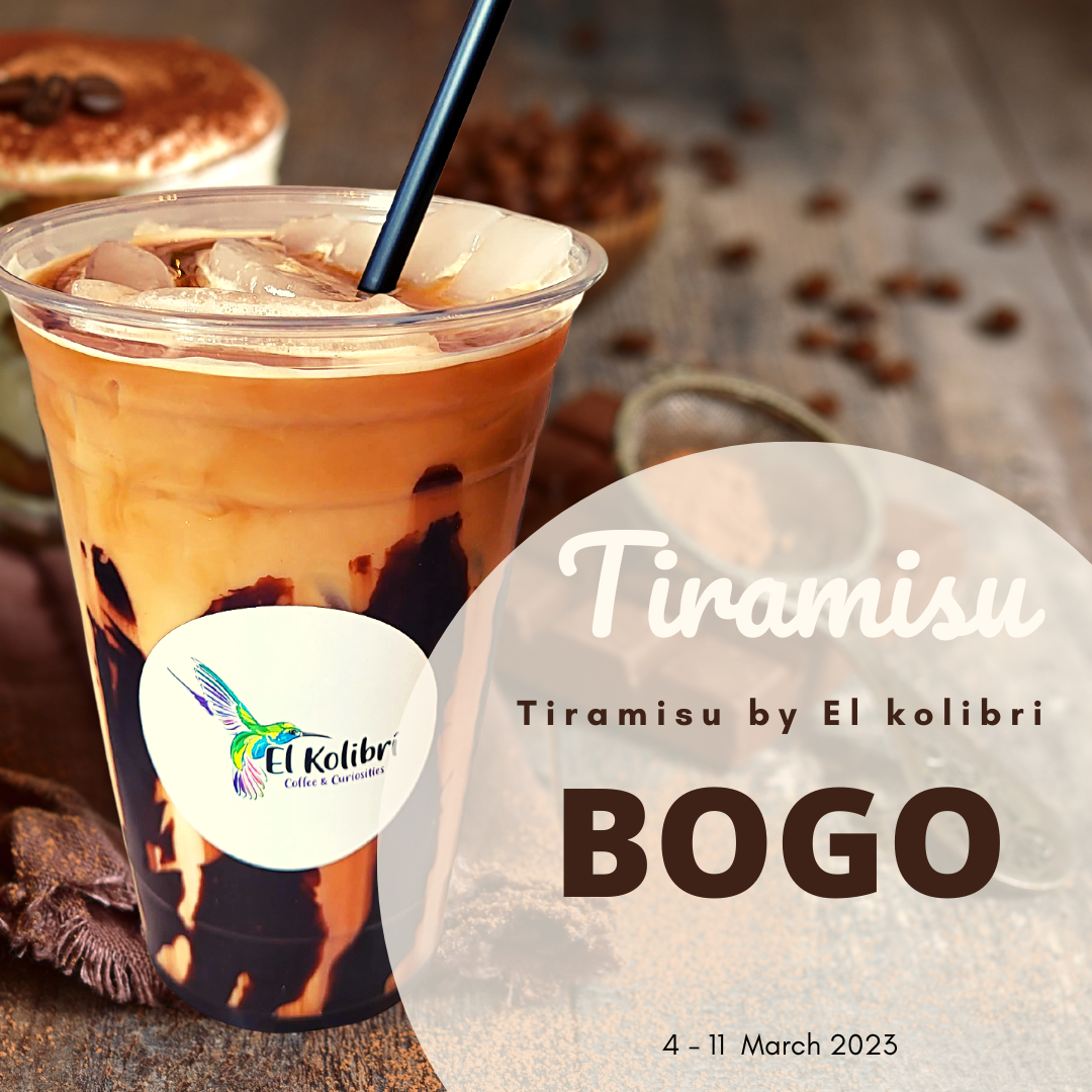 Indulge in the irresistible tiramisu-flavored coffee, now available at El Kolibri! Are you a fan of tiramisu? Do you love coffee?